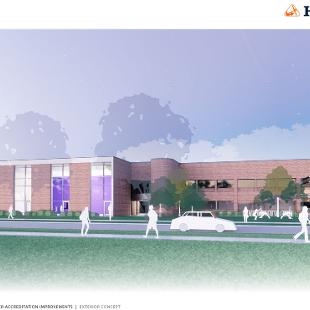 Architectural rendering of Dow Center addition