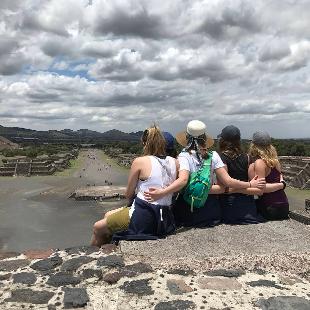 Hope College dance students overlooking historic ruins