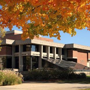The DeWitt Student & Cultural Center on an autumn day